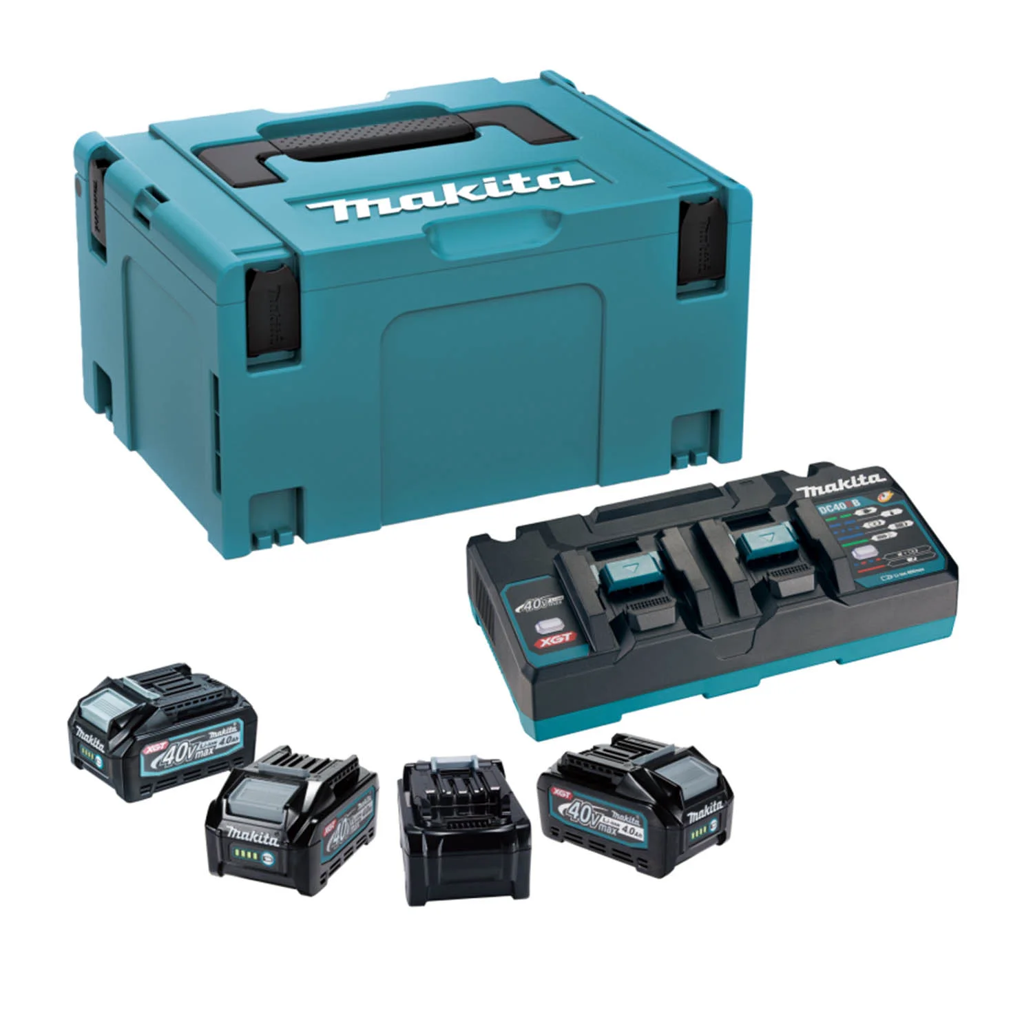 SET BATERIA BL4040 x 4un CON CARGADOR DC40RB y CAJA MAKPAC 3