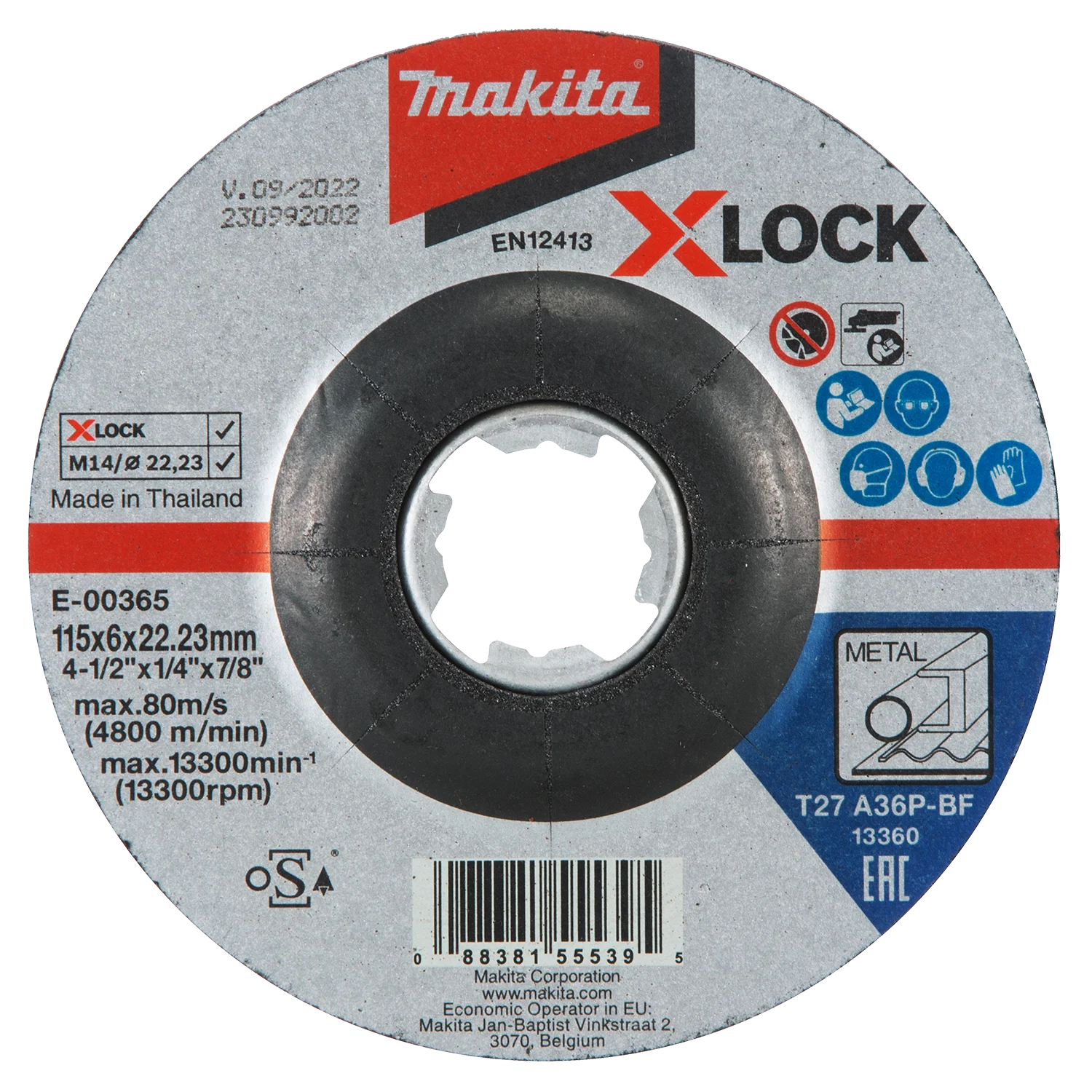DISCO DESBASTE METAL 4-1/2″ (115*6*22,23) A36P X-LOCK